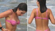 Perrengue na praia: Jade Picon mergulha de fio-dental e mar quase leva a calcinha - AgNews