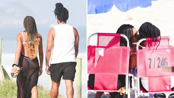 Aline Patriarca e Diogo Almeida são vistos juntos na praia - Foto: Dilson Silva / AgNews