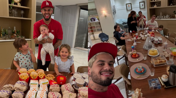 Onde está Virginia? Sozinho, Zé Felipe mostra jantar com os filhos e as babás - Reprodução/ Instagram