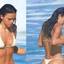 Bruna Marquezine atrai olhares de biquíni branco na praia