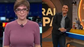 Renata Lo Prete 'dá bronca' em Tadeu Schmidt sobre atraso - Reprodução/TV Globo