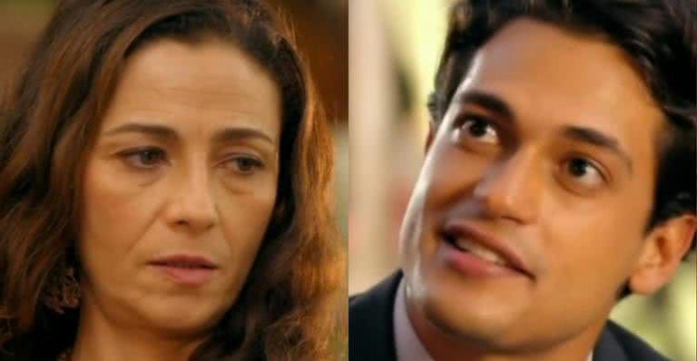 O filho degenerado chocará a mãe em conversa dentro do restaurante da família - Reprodução/TV Globo