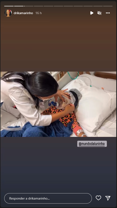 Filha de Drika Marinho é internada